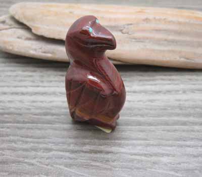 Zuni Stone Carved Eagle Fetish Red Jasper